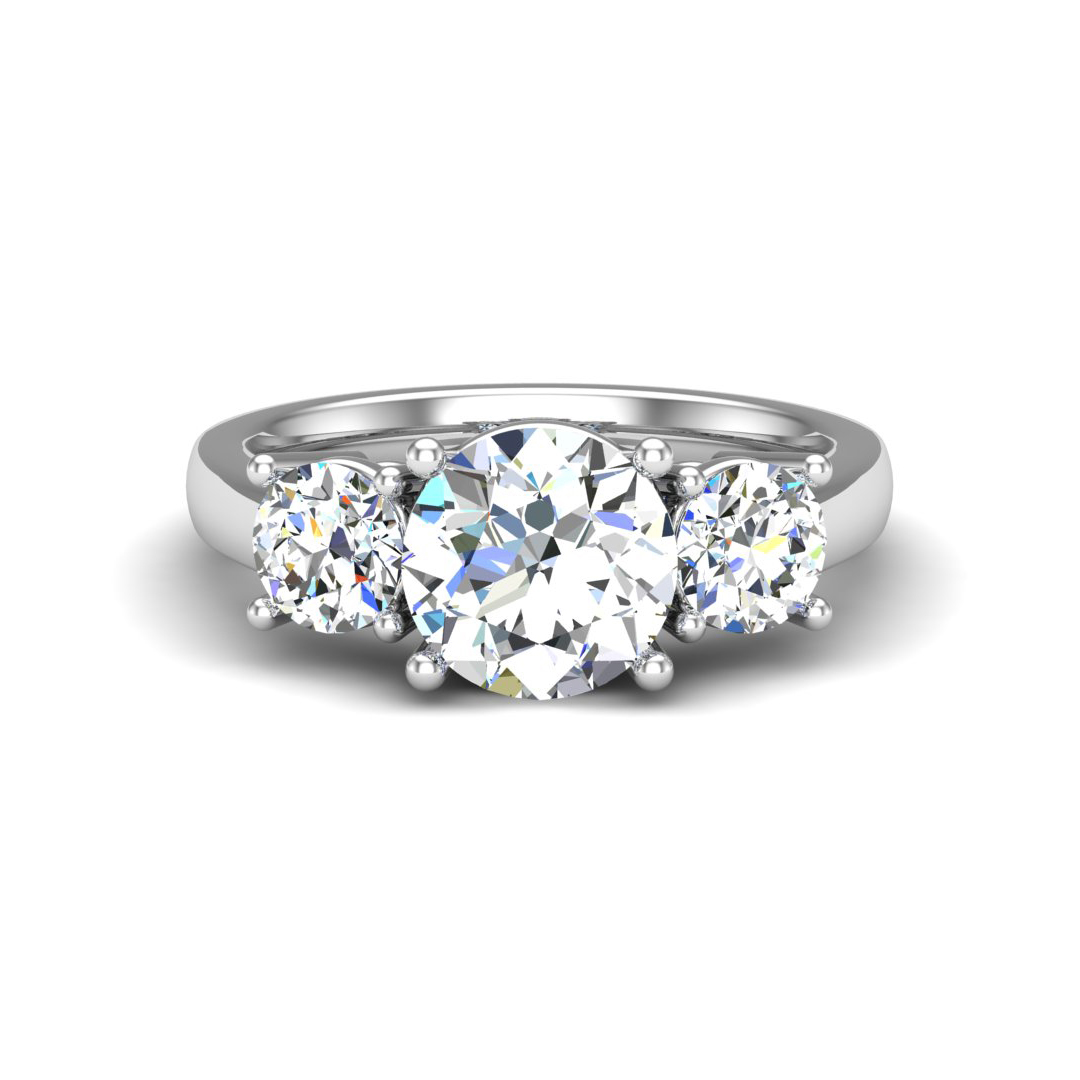 Korman Signature Gwendolyn Three-Stone Semi Mount Engagement Ring